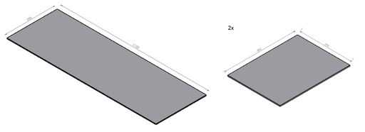 [330573] Miroir céramique noir  - set HBM