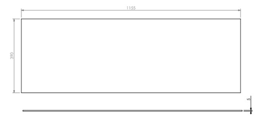 [330215] Miroir céramique noir paroi arrière HBM