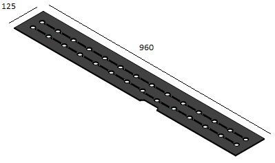 [334978] Tapis noir ceramique couvrant brûleur Linefire 960mm