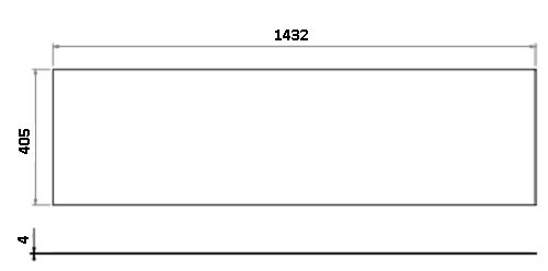 [330291] Vitre F.F. HBXL-3 dim 1432x405