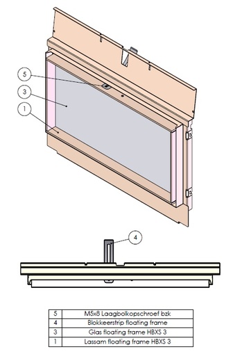 [341653] Chassis de porte FF HBXS+ vitre AR noir