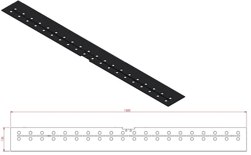 [319455] Tapis noir ceramique couvrant brûleur  L= 1350 mm