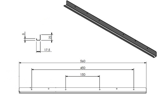 [342909] RDL D/G - Strip de fixation pour lamelle modele 60 inf
