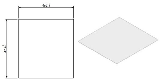 [342520] Vitre(coté) 40cm RD Large 3 D+G + corde