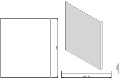[342851] Paroi arrière lisse  RDL L/R