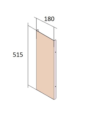 [338958] Lamelle arrière Topsham Small 515x180mm noire (depuis 10-5-2021)