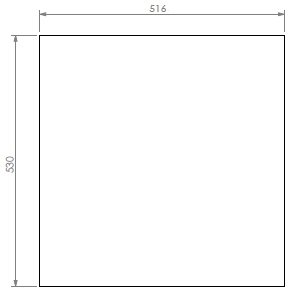[331230] Vitre FF Topsham Small 516x530mm