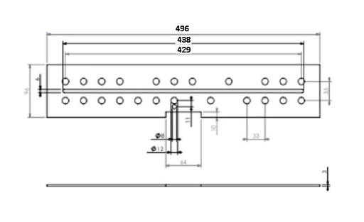 [333810] Tapis brûleur  L=496mm (jusqu'au 6-3-2017)
