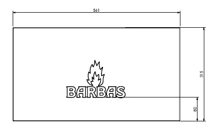 [332067] Béton Céramique panneau latéral arrière Unilux 200/300 + logo