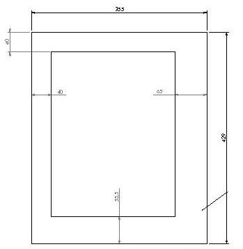 [328324] Vitre Unilux moderne  200G/300 côté 429x355x4mm