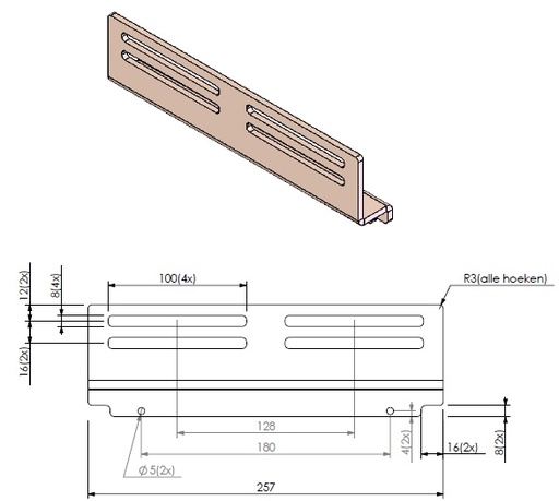 [338906] Arrêt bûches surélevé Unilux 300 noir (depuis 10-5-2021)