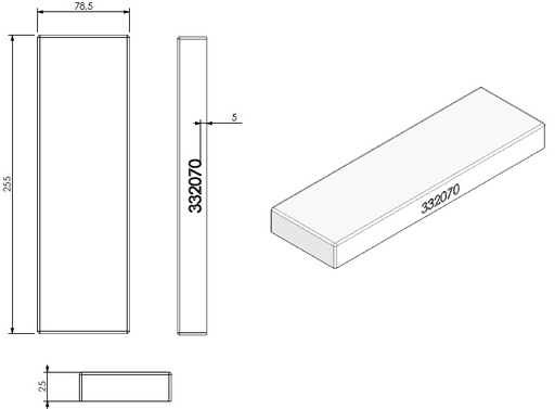 [332070] Béton Céramique plaque de fond d/g Unilux 300