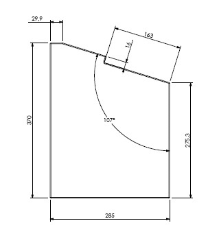 [331835] Béton Céramique panneau latéral gauche Unilux 65