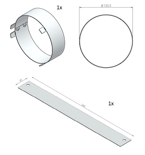 [339819] Set de raccordement pour prise d'air par le dessous