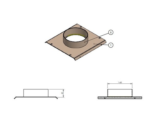 [340753] Sortie des fumées 45° diamètre 150