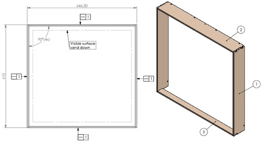 [342174] Cadre encastrable Unilux 6-67 noir compl.