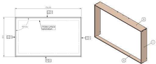 [341179] Cadre encastrable Unilux6-75 noir compl