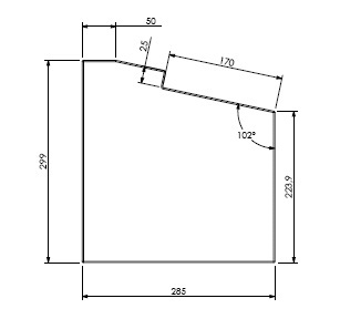 [331624] Béton Céramique panneau latéral gauche  Uni V 60