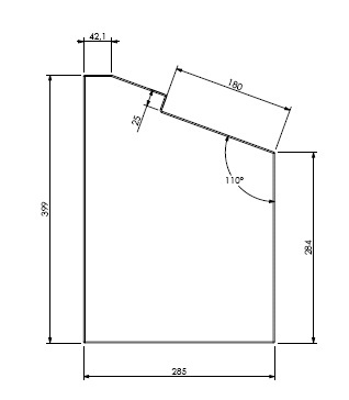 [331631] Béton Céramique panneau latéral gauche  Uni V 65