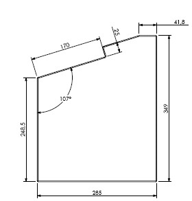 [331639] Béton Céramique panneau latéral droit  Uni V 70