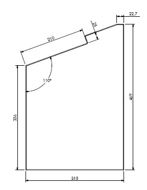 [331646] Béton Céramique panneau latéral droit  Uni V 75