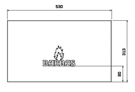 [331648] Béton Céramique paroi arrière Uni V 75 + logo