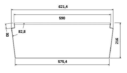 [331651] Béton Céramique déflecteur Uni V 80