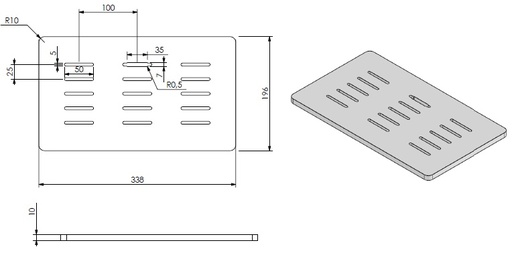 [339149] Grille de combustion acier noire Universal V