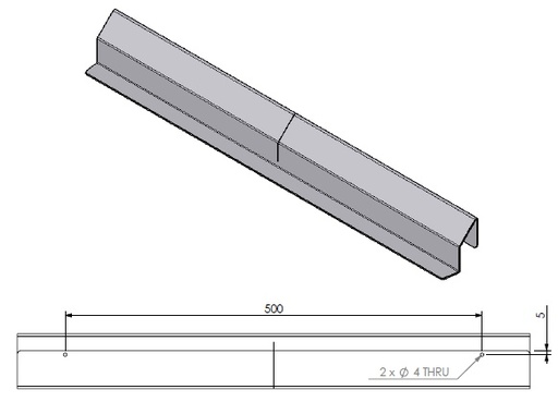 [338910] Protection inox pour arrêt bûches verm sur Univ V-80 peint en noir (depuis 10-5-2021)