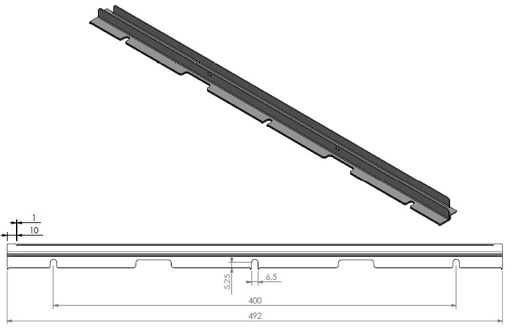 [339775] Gouttière pour joint de porte haut et bàs en noir Univ 6-60