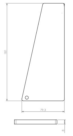 [339781] Sole foyère droite ou gauche acier noir  Univ 6-60
