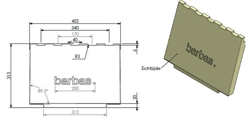 [344551] Béton céramique arrière avec logo