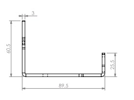 [338351] Réglette d'arrivée d'air Univ 6 noire