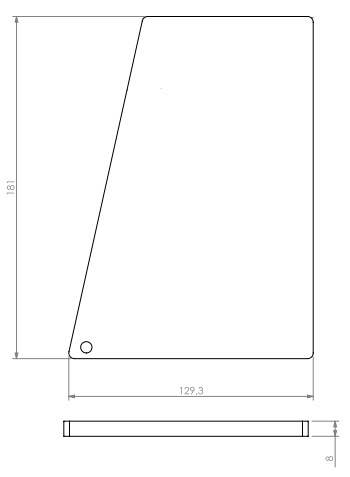 [339239] Sole foyère droite ou gauche acier noire Univ 6-70 et 6-75