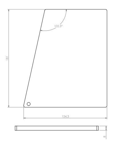 [339383] Sole foyère droite ou gauche acier noire Univ 6-80