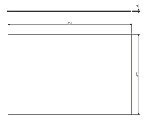 [338390] Vitre Universal 6-80 631 x 409 x 4 mm