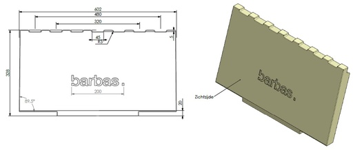 [344555] Béton céramique arrière avec logo