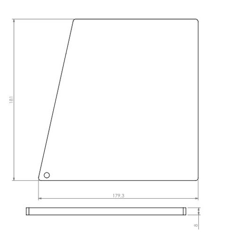 [339772] Sole foyère droite ou gauche acier noir Univ 6-85