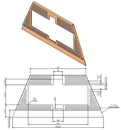 [338925] Grille autour du brûleur Vento Cl 75   noire (depuis 10-5-2021)