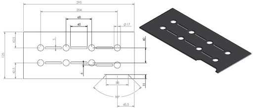[336180] Tapis ceramique brûleur  L=295 Lineburner