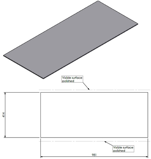 [330845] Miroir céramique noir paroi arrière Vertb M