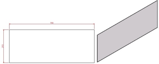 [325904] Vitre côté View Bell V dim. 750x293