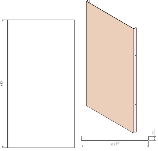 [338960] Lamelle arrière York Large 633x335mm noire (depuis 10-5-2021)